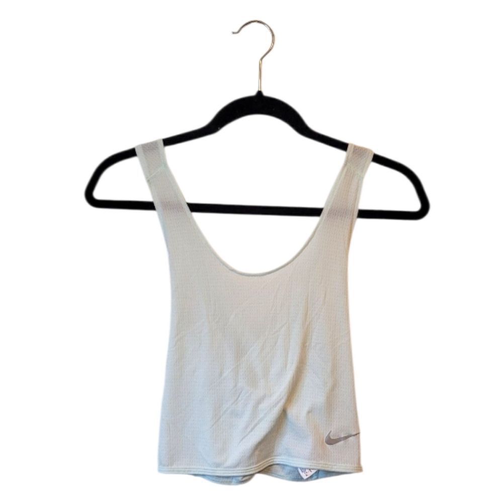 Nike Women's Mint Green Cropped Mesh Tank Top Size M